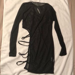 black mesh beach dress